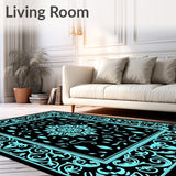 Paisley Cascade Flowing Teardrop Motifs Eastern Inspired Elegance (Black)