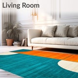 Abstract Geometric Design in Teal and Burnt Orange(Blue)