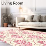 Hexagonal Honeycomb with Botanical Accents(Pink)