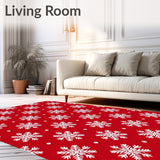 Snowflake Cascade Design with Festive Botanical Motifs and Whimsical Accents(Red)