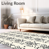 Elegant Symmetrical Arabesque Floral Artisan Crafted Contemporary(Beige)