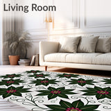 Poinsettia Blossom Design Holiday with Floral Motifs(Green)
