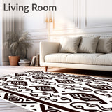 Chevron Zigzag with Ethnic Symbol Details(Brown)