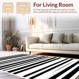 Modern Stripe Harmony Minimalist Lines Contrasting Bands Contemporary Decor(Gray)