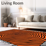 Hypnotic Spiral Vortex Illusion Mesmerizing Swirl Design(Orange)