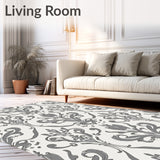 Classical Symphony Damask Transitional Heirloom Ornate Flourish(Gray)