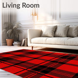 Yuletide Tartan Entryway Greeting Doormat(Red)