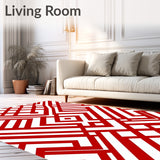 Jolly Nordic Buffalo Lattice Hearth Accent(Red)