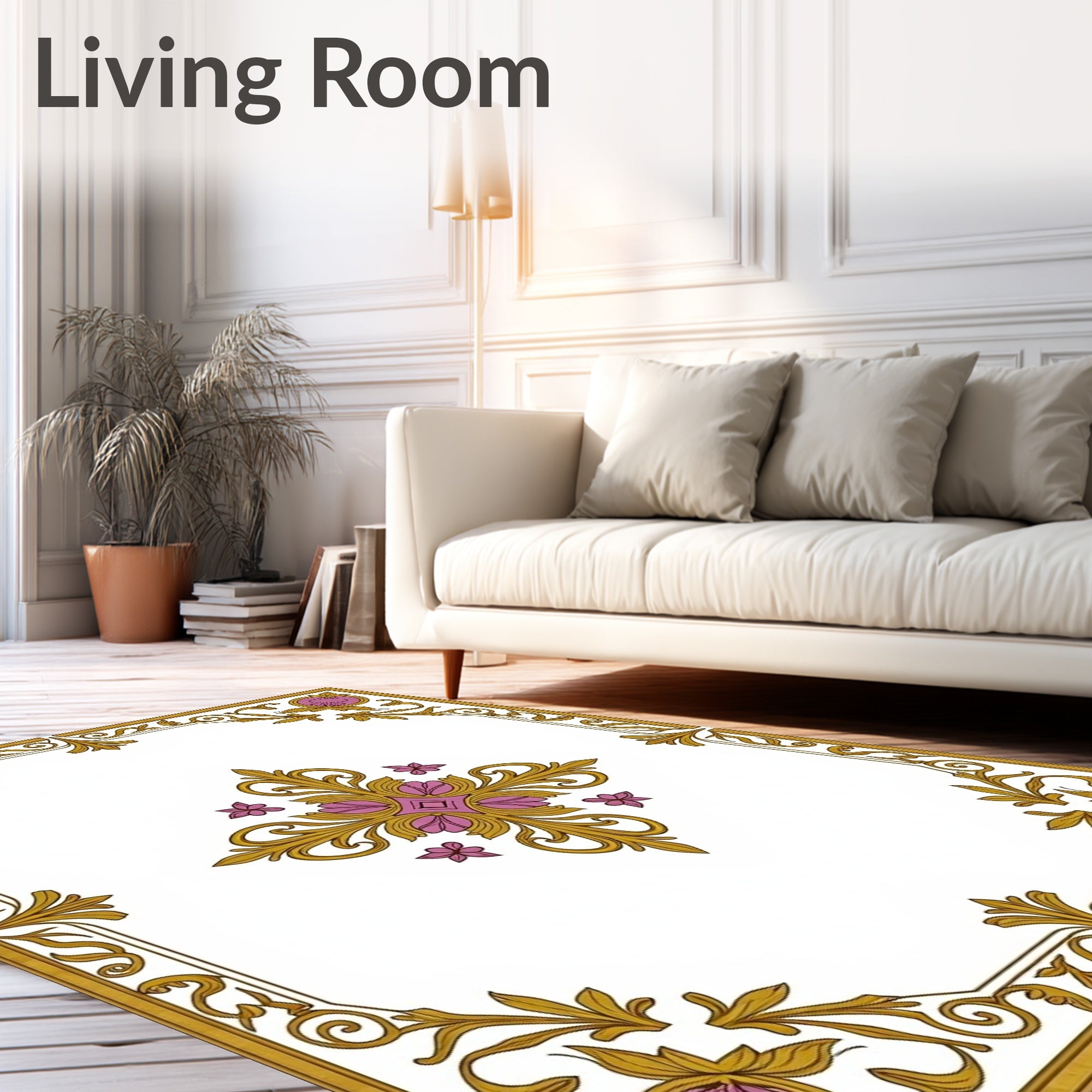 Damask Tapestry with Classical European Ornamental (Gold) - ODIKA
