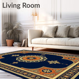 Inspired Medallion with Ornate Central Focal Points(Blue)