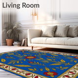 Apothecary Inspired Wild Blossom Tapestry Design Floor(Blue)