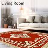 Elegant Floral Damask Traditional Artistic Decorative Flooring(Red)