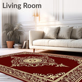 Opulent Medallion Motif with Interlocking Filigree and Flourish Accents(Brown)