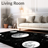 Mystic Moonbeam Black & Lunar Phase Bath Boho(White)