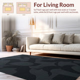 Ultra Soft Area Rug, Non Slip, Stain Resistant, Washable Area Rugs for Living Room, Bedroom, Modern Abstract Marble(Gray)