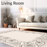Luxurious Damask Floral Scrollwork Interwoven Symmetrical(Beige)