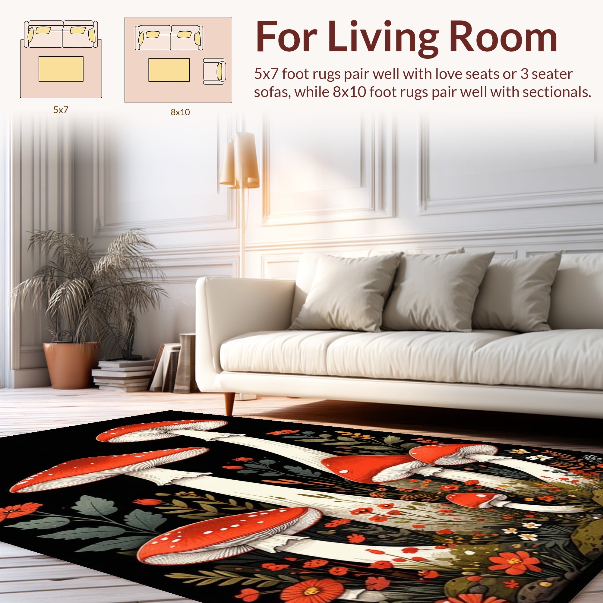 Colorful Retro Mushroom Motif(Red) - ODIKA