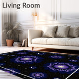 Celestial Night Sky Radiant Cosmic Doormat Chair (Black)