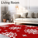 Festive Snowflake Holiday Decoration Pathway Tapestry(Red)