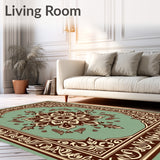 Vintage Medallion Artistry With Distressed Faded(Brown)