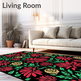 Boho Nordic Pinecone Mosaic with Festive Botanical Accents(Red)