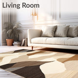 Coastal Breeze Beige & Brown Waterproof Geometric Deck(Beige)