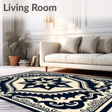 Vintage Distressed Medallion Interlocking Boho Faded Heritage (Black)