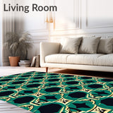 Contemporary Checkered Mosaic with Art Flair(Green)