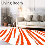 Harvest Rhythm Featuring Alternating Brushstroke Bands and Subtle Zigzags(Orange)