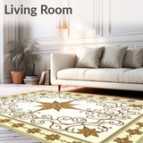 Arabesque Swirl Design with Symmetrical Flourish(Beige)