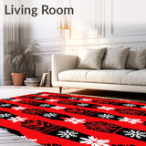 Buffalo Check Holiday Tartan with Snowflake Motifs(Red)