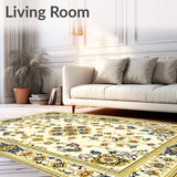 Elegant Floral Medallion Area Featuring Cream and Gold Accents(Beige)