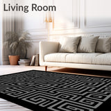 Shadow Maze Labyrinth Comfort Designer Floor (Black)