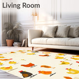 Gallinaceous Gatherings Beige Runner Whimsical Chicken Design Art(Beige)