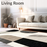 Francis Collection Abstract Geo Area in Beige Charcoal(Gray)