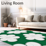 Celestial Puff Design Plush Area with Heavenly Texture(Green)