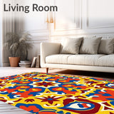 Urban Boho Mosaic Interlocking Tiles and Eclectic Motifs(Yellow)