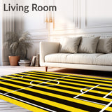 Striped Soccer Pitch Goals Center Circle(Yellow)