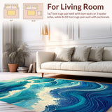 Seaside Paradise Area Ocean Waves(Blue)