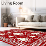 Boho Christmas Tree Medallion with Scandinavian Folk Art(Red)