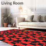 Heritage Gingham Lattice with Vintage Plaid Blocks and Crisp Plaidwork(Red)