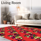 Festive Jingle Bell Cascade Half Moon Doormat Semi Circle Entry(Red)
