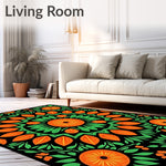 Tangerine Grove Medallion with Botanical Accents (Orange) - ODIKA