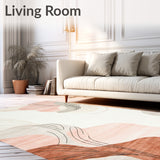 Modern Abstract Durable Non Slip Area Chic Home Decor(White)