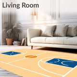 Basketball Court Beige Floor Blue Key White Lines Orange Circle(Beige)