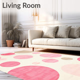 Contemporary Blush Beige & Pink Circle Play Area(Pink)
