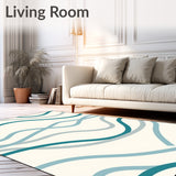 Modern Abstract Wave Motif with Water Ripple Accents (Blue)