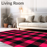 Welcoming Winter Checkered Entryway Celebration Accent(Pink)