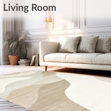 Coastal Breeze Beige Ivory Area Serene Waves & Subtle Tones(Beige)