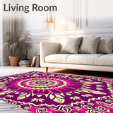 Retro Boho Flower Burst Non Shedding Throw (Purple)